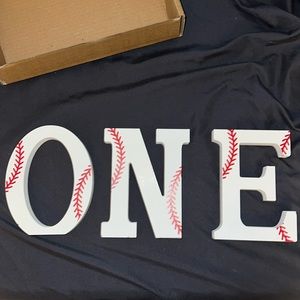 Baseball ONE wooden letters